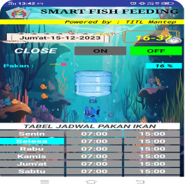 HMI android feeding fish